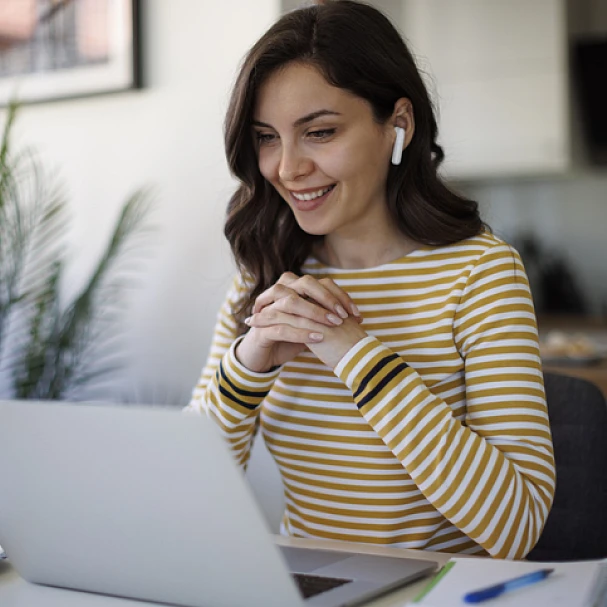 woman preparing for an online interview