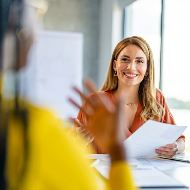 woman interviewing for graduate job with no experience