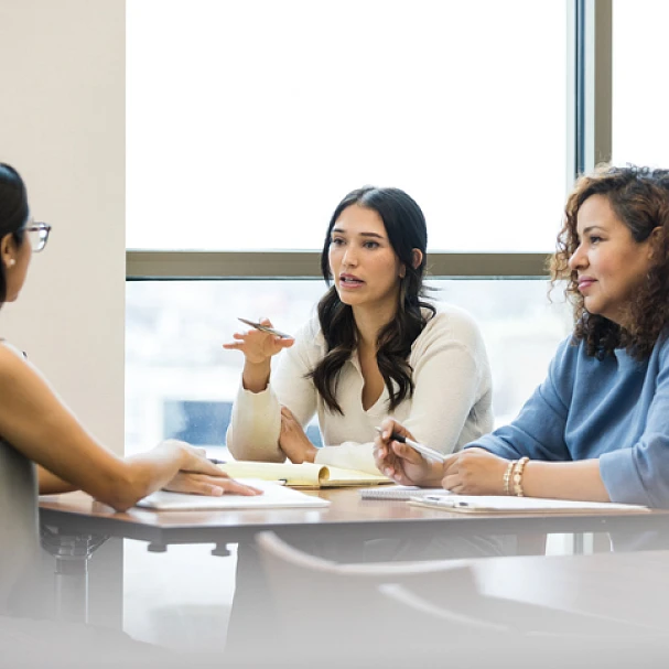 woman interviewing for first graduate job