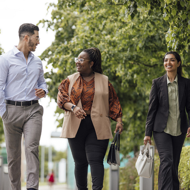 coworkers walking for national wellness month