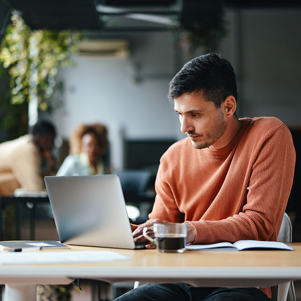 worker using linkedin for job search