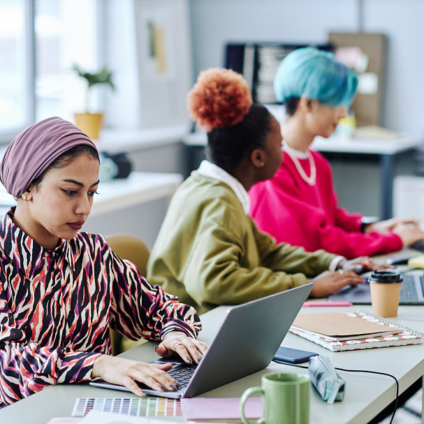 young people working in tech company