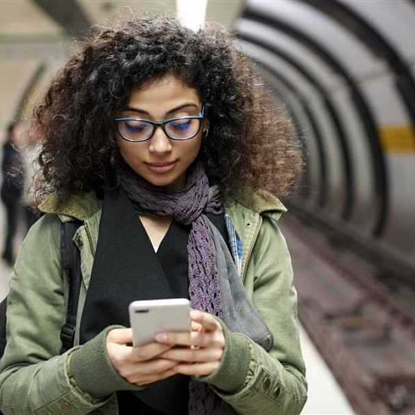 women researching being geoflex on phone