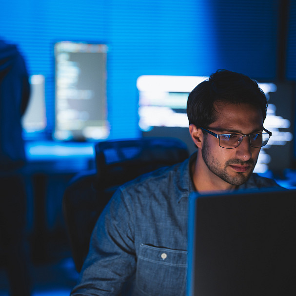software developer working from office