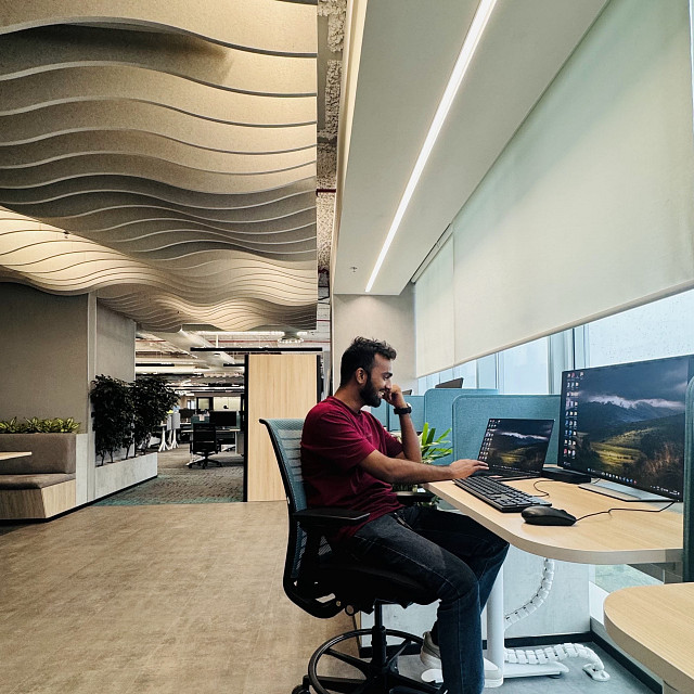 Prince working in office