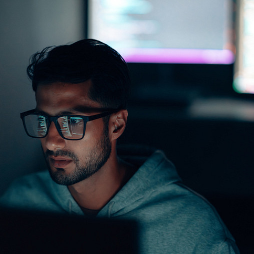 young man getting a job in tech