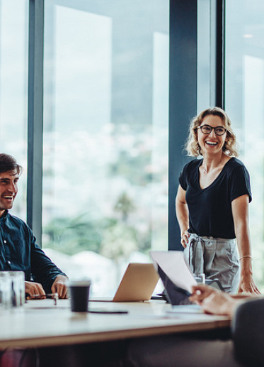 people in cybersecurity meeting