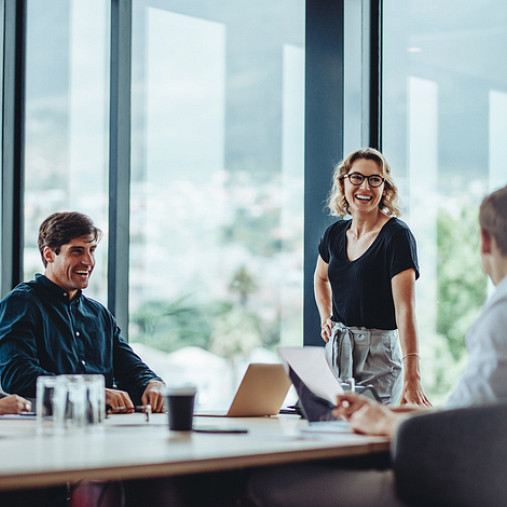 people in cybersecurity meeting