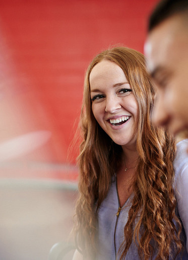 smiling woman in workplace