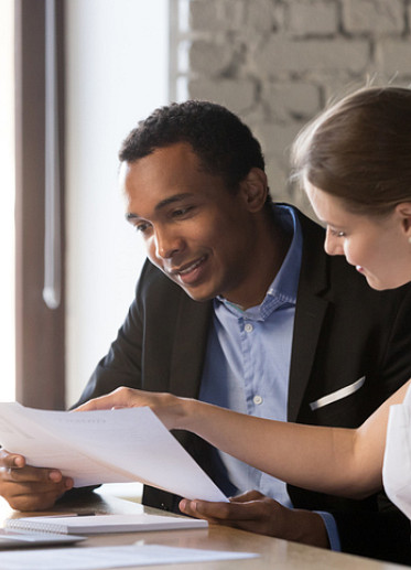 woman working with career mentor